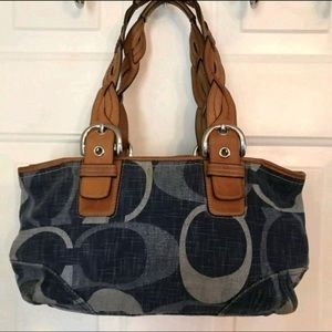 Coach blue Denim and leather purse